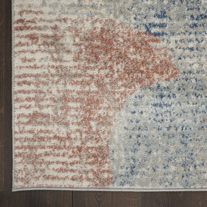 Homeroots 5' X 7' Ivory Abstract Power Loom Distressed Non Skid Area Rug  Polypropylene 480291