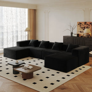 English Elm Modular Sectional Couches For Versatile Living Rooms - Deep Seat Comfort, Memory Foam & Ottomans! W3434S00020