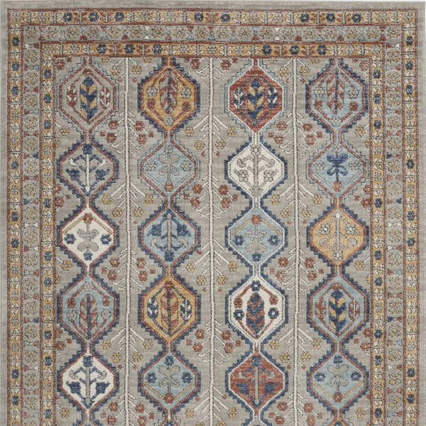 Homeroots 5' X 7' Grey Southwestern Power Loom Non Skid Area Rug  Polypropylene 480330