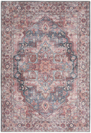 Homeroots 4' X 6' Multicolor Oriental Power Loom Distressed Washable Area Rug  Cotton Blend 480356