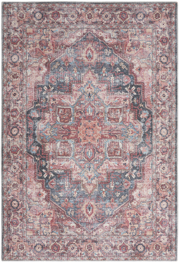 Homeroots 4' X 6' Multicolor Oriental Power Loom Distressed Washable Area Rug  Cotton Blend 480356