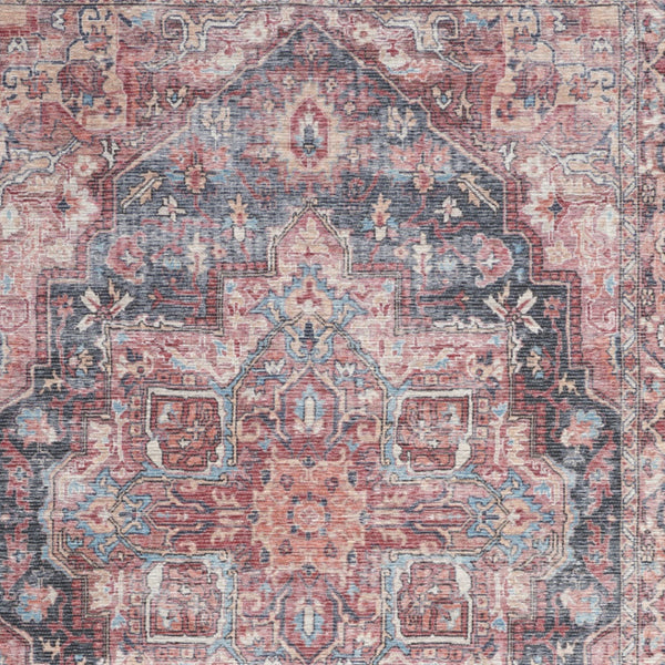 Homeroots 4' X 6' Multicolor Oriental Power Loom Distressed Washable Area Rug  Cotton Blend 480356