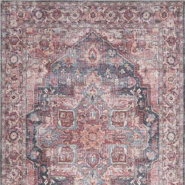 Homeroots 4' X 6' Multicolor Oriental Power Loom Distressed Washable Area Rug  Cotton Blend 480356