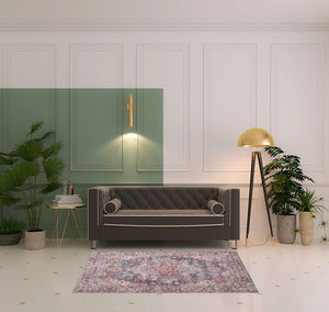 Homeroots 4' X 6' Multicolor Oriental Power Loom Distressed Washable Area Rug  Cotton Blend 480356