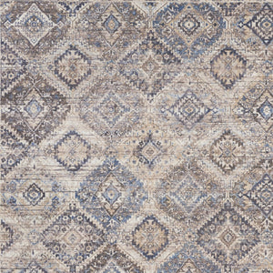 Homeroots 4' X 6' Ivory Latte Oriental Power Loom Distressed Washable Area Rug  Cotton Blend 480364