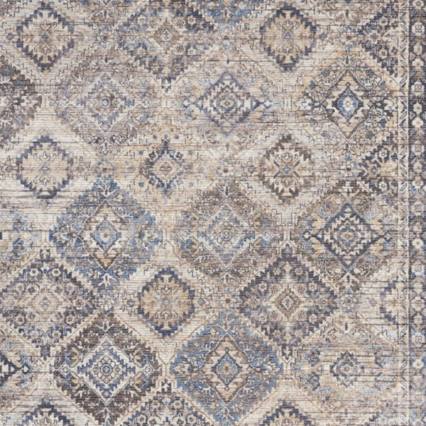 Homeroots 5' X 7' Ivory Latte Oriental Power Loom Distressed Washable Area Rug  Cotton Blend 480365