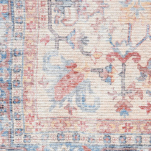 HomeRoots 5' Blue Oriental Power Loom Area Rug - Distressed Vintage Design, Washable & Soft Chenille Blend 5' X 7' 480373