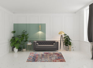 HomeRoots 5' Vibrant Southwestern-Inspired Area Rug with Distressed Finish for Boho-Contemporary Spaces 5' X 7' 480389