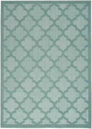 Homeroots 5' X 7' Aqua And Teal Ikat Indoor Outdoor Area Rug  Polypropylene And Polyester 480391