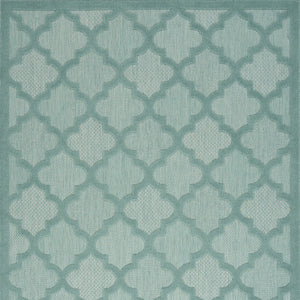 Homeroots 5' X 7' Aqua And Teal Ikat Indoor Outdoor Area Rug  Polypropylene And Polyester 480391