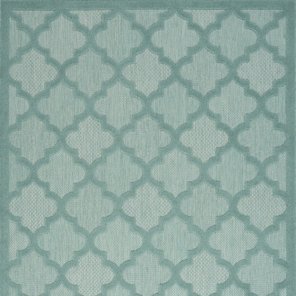 Homeroots 5' X 7' Aqua And Teal Ikat Indoor Outdoor Area Rug  Polypropylene And Polyester 480391
