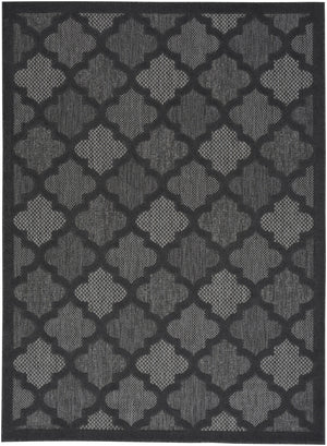 Homeroots 5' X 7' Charcoal Black Ikat Indoor Outdoor Area Rug  Polypropylene And Polyester 480393
