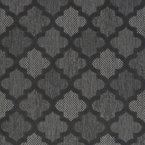 Homeroots 5' X 7' Charcoal Black Ikat Indoor Outdoor Area Rug  Polypropylene And Polyester 480393