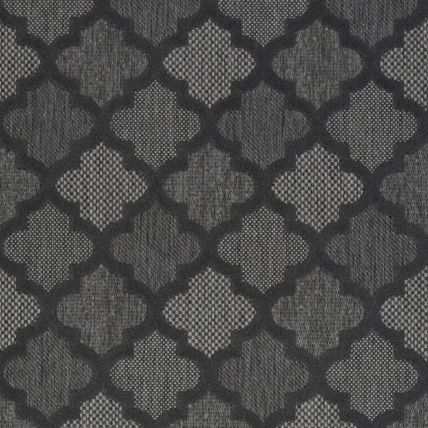 Homeroots 5' X 7' Charcoal Black Ikat Indoor Outdoor Area Rug  Polypropylene And Polyester 480393