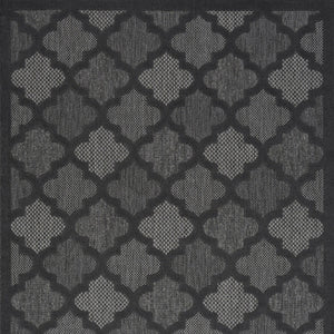 Homeroots 5' X 7' Charcoal Black Ikat Indoor Outdoor Area Rug  Polypropylene And Polyester 480393