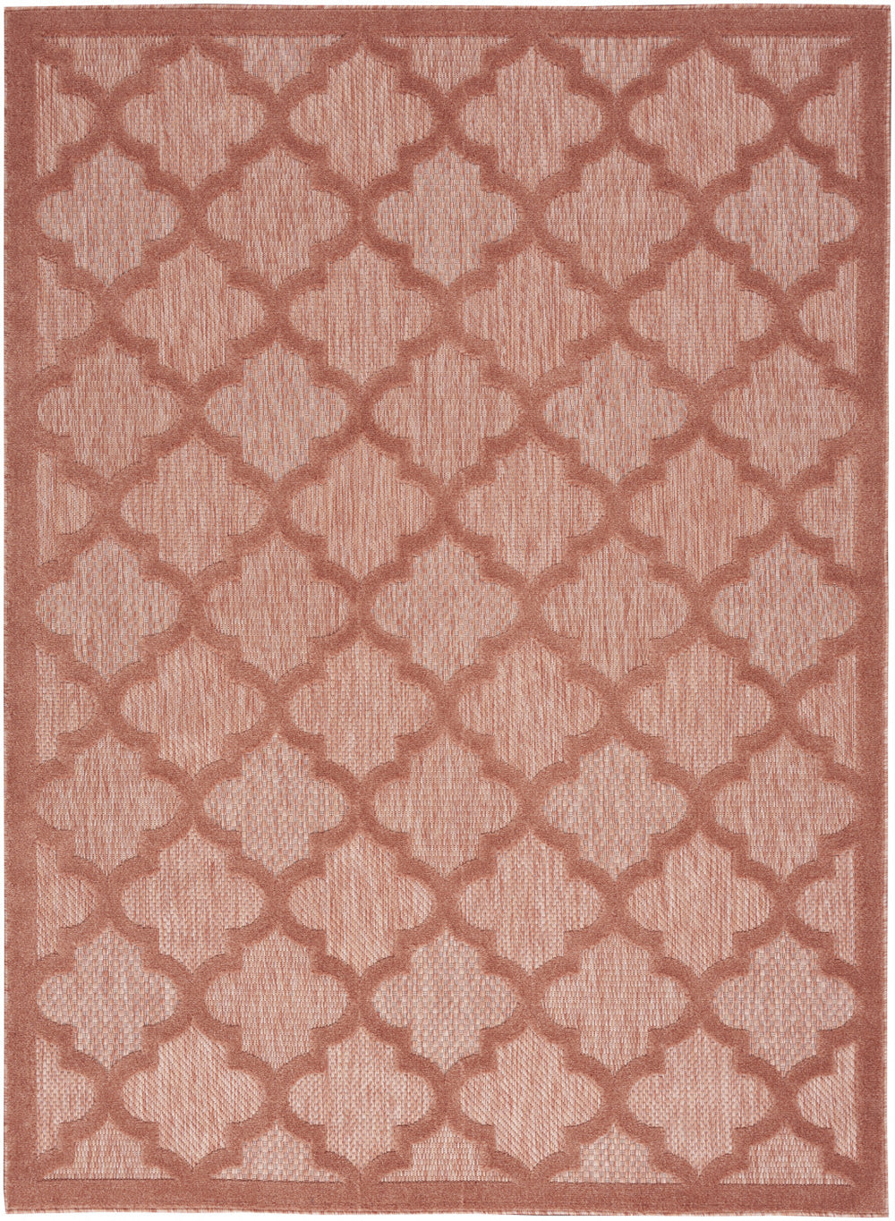 Homeroots 5' X 7' Coral Orange Ikat Indoor Outdoor Area Rug  Polypropylene And Polyester 480395