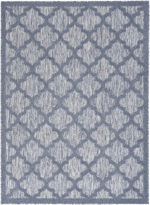 Homeroots 5' X 7' Denim Blue Ikat Indoor Outdoor Area Rug  Polypropylene And Polyester 480397