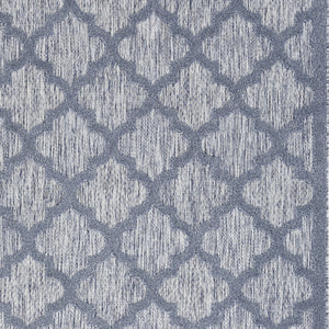 Homeroots 5' X 7' Denim Blue Ikat Indoor Outdoor Area Rug  Polypropylene And Polyester 480397