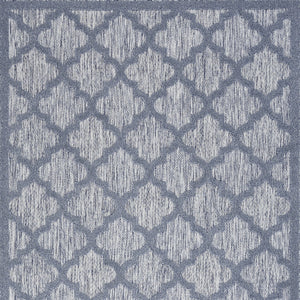 Homeroots 5' X 7' Denim Blue Ikat Indoor Outdoor Area Rug  Polypropylene And Polyester 480397
