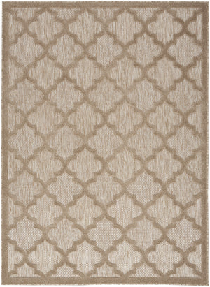Homeroots 5' X 7' Natural Beige Ikat Indoor Outdoor Area Rug  Polypropylene And Polyester 480401