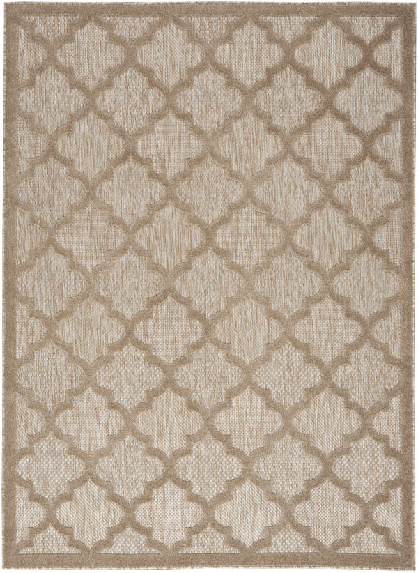 Homeroots 5' X 7' Natural Beige Ikat Indoor Outdoor Area Rug  Polypropylene And Polyester 480401