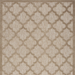 Homeroots 5' X 7' Natural Beige Ikat Indoor Outdoor Area Rug  Polypropylene And Polyester 480401
