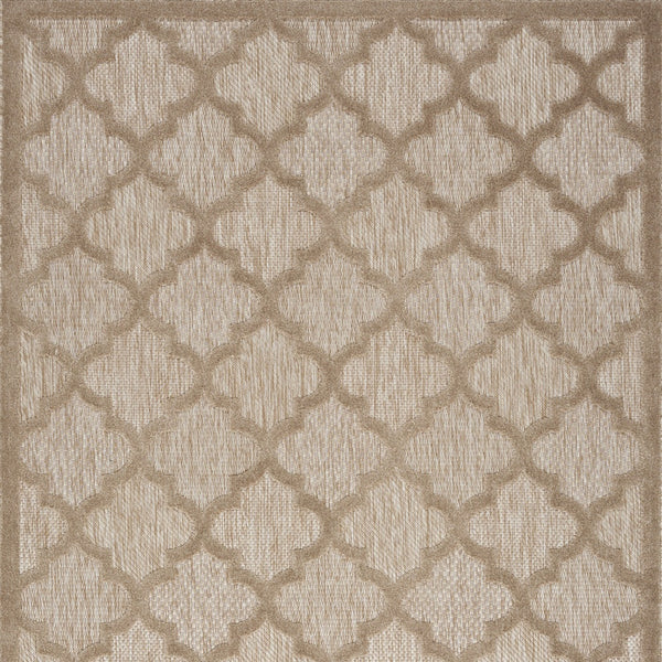 Homeroots 5' X 7' Natural Beige Ikat Indoor Outdoor Area Rug  Polypropylene And Polyester 480401