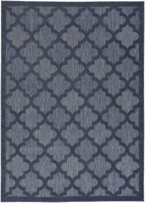 Homeroots 5' X 7' Navy Blue Ikat Indoor Outdoor Area Rug  Polypropylene And Polyester 480403