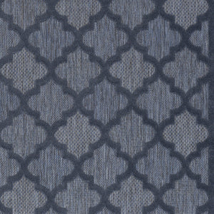 Homeroots 5' X 7' Navy Blue Ikat Indoor Outdoor Area Rug  Polypropylene And Polyester 480403