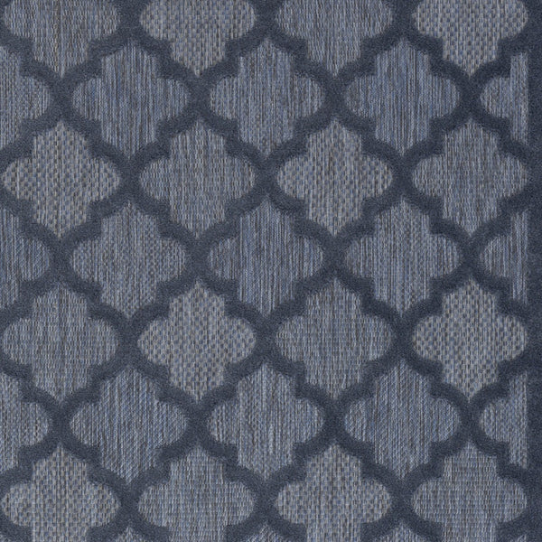 Homeroots 5' X 7' Navy Blue Ikat Indoor Outdoor Area Rug  Polypropylene And Polyester 480403