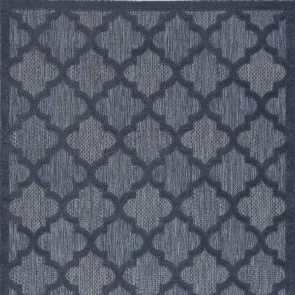 Homeroots 5' X 7' Navy Blue Ikat Indoor Outdoor Area Rug  Polypropylene And Polyester 480403