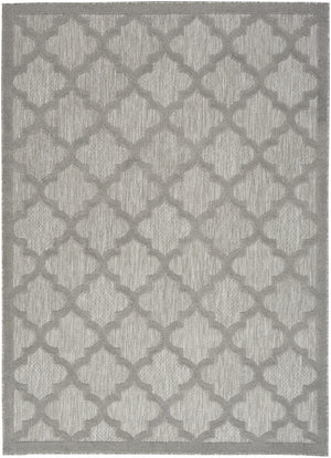 Homeroots 5' X 7' Silver Grey Ikat Indoor Outdoor Area Rug  Polypropylene And Polyester 480405