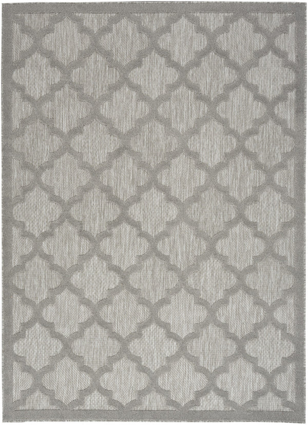 Homeroots 5' X 7' Silver Grey Ikat Indoor Outdoor Area Rug  Polypropylene And Polyester 480405
