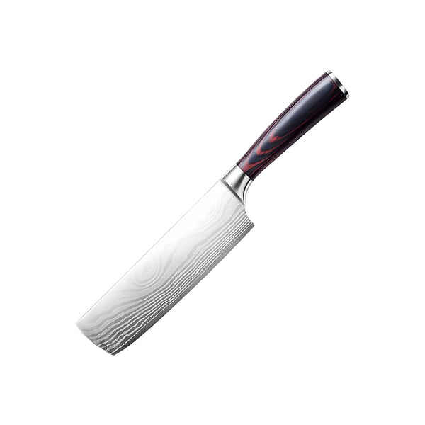 Homeroots Brown And Black Stainless Steel And Wood Eight Piece Cutlery Set   480411