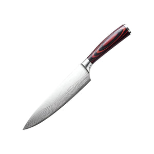 Homeroots Brown And Black Stainless Steel And Wood Eight Piece Cutlery Set   480411