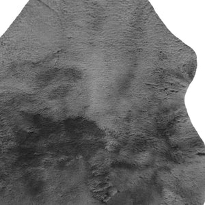 Homeroots Charcoal Plain Weave Faux Fur Solid Color Throw  Faux Fur 480428