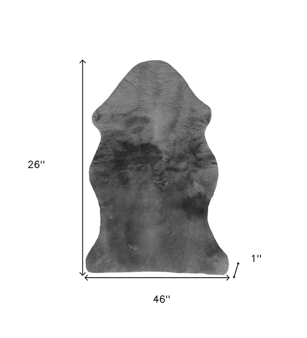 Homeroots Charcoal Plain Weave Faux Fur Solid Color Throw  Faux Fur 480428