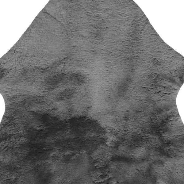 Homeroots Charcoal Plain Weave Faux Fur Solid Color Throw  Faux Fur 480428