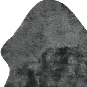 Homeroots 72" X 24" Charcoal Plain Weave Sheepskin Throw Blanket  New Zealand Sheepskin 480429