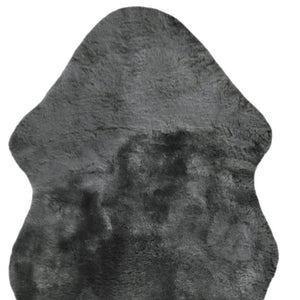 Homeroots 72" X 24" Charcoal Plain Weave Sheepskin Throw Blanket  New Zealand Sheepskin 480429