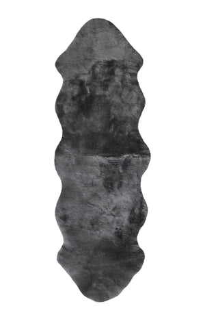 Homeroots 72" X 24" Charcoal Plain Weave Sheepskin Throw Blanket  New Zealand Sheepskin 480429