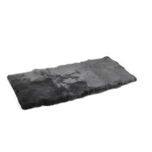 Homeroots 60" X 30" Charcoal Plain Weave Sheepskin Throw Blanket  New Zealand Sheepskin 480430