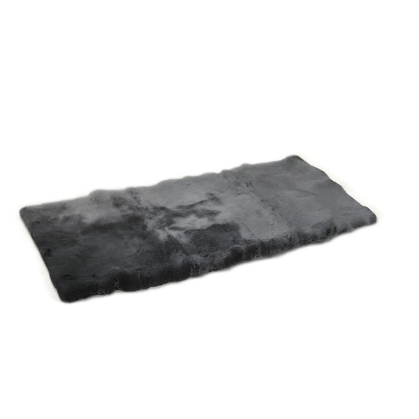 Homeroots 60" X 30" Charcoal Plain Weave Sheepskin Throw Blanket  New Zealand Sheepskin 480430