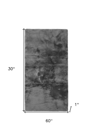 Homeroots 60" X 30" Charcoal Plain Weave Sheepskin Throw Blanket  New Zealand Sheepskin 480430