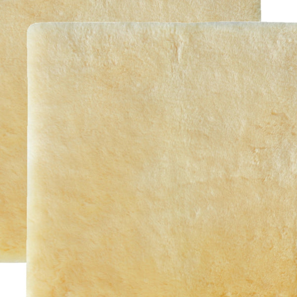 Homeroots Set Of Two 17" X 17" Cornsilk Linen Solid Color Dining Chair Pad  Sheepskin 480444