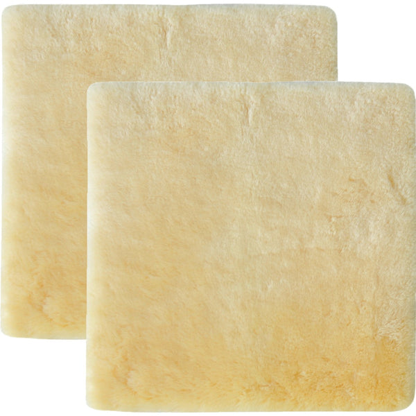 Homeroots Set Of Two 17" X 17" Cornsilk Linen Solid Color Dining Chair Pad  Sheepskin 480444