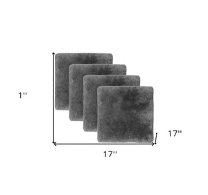 Homeroots Set Of Four 17" X 17" Charcoal Grey Medical Sheepskin Chair Pads  Sheepskin 480446