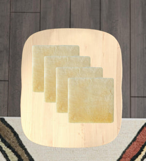 HomeRoots Set of Four 17" Cornsilk Linen Chair Pads for Dining Comfort - Durable, Stylish, and Easy Care 480447