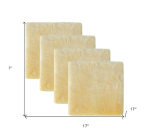 HomeRoots Set of Four 17" Cornsilk Linen Chair Pads for Dining Comfort - Durable, Stylish, and Easy Care 480447