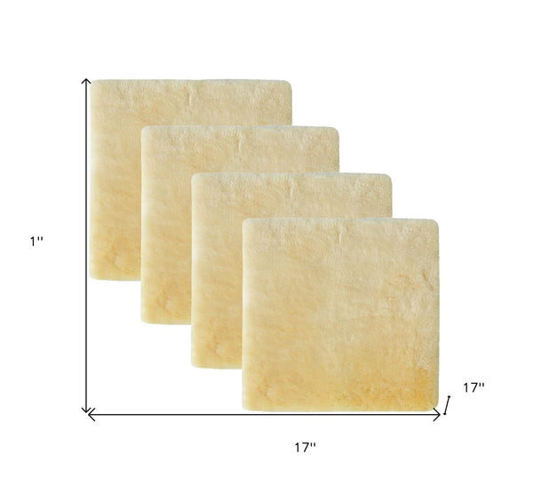HomeRoots Set of Four 17" Cornsilk Linen Chair Pads for Dining Comfort - Durable, Stylish, and Easy Care 480447